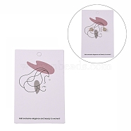 Cardboard Jewelry Display Cards, for Hanging Earring Display, Rectangle, Women Pattern, Orchid, 9x6x0.05cm, Hole: 2~5mm(X-CDIS-H002-01A-01)