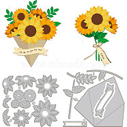 Carbon Steel Cutting Dies Stencils, for DIY Scrapbooking, Photo Album, Decorative Embossing Paper Card, Stainless Steel Color, Flower, 103~113x112~122x0.8mm, 2pcs/set(DIY-WH0309-1496)