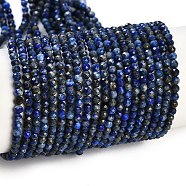 Natural Lapis Lazuli Beads Strands, Faceted, Round, 3mm, Hole: 0.6mm, about 122~124pcs/strand, 15.35''(39~39.5cm)(G-Z035-A01-02A)