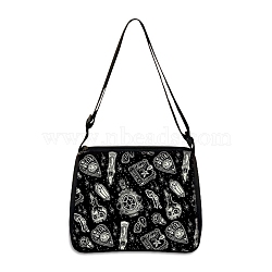 Polyester Bag, Gothic Style Adjustable Shoulder Bag for Wiccan Lovers, Heart, 30x25cm(PW-WG55324-26)