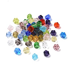 Imitation Austrian Crystal Beads, Grade AAA, Faceted, Cornerless Cube Beads, Mixed Color, 7.5x7.5x7.5mm, Hole: 0.9~1mm(SWAR-F084-8x8mm-M)