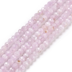 Natural Kunzite Beads Strands, Faceted, Round, 2mm, Hole: 0.3mm, about 189pcs/strand, 15.55 inch(39.5cm)(G-C009-A09)