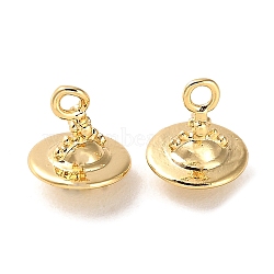 Rack Plating Brass Planet Charms, Saturn, Real 18K Gold Plated, 10.5x9mm, Hole: 1.6mm(KK-Q807-03G)