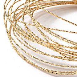 Copper Wire for Jewelry Making, Textured Round, Real 18K Gold Plated, 18 Gauge, 1mm, about 16.40 Feet(5m)/Strand(CWIR-G001-01C-G)