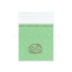 Rectangle OPP Cellophane Bags, Light Green, 13.6x9.8cm, Unilateral Thickness: 0.035mm, Inner Measure: 10.3x9.8cm, about 95~100pcs/bag(OPC-I005-01A)