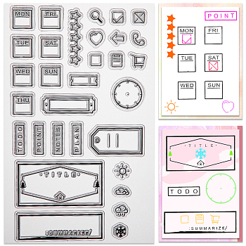 Clear Silicone Stamps, for DIY Scrapbooking, Photo Album Decorative, Cards Making, Mixed Shapes, 160x110x2.5mm