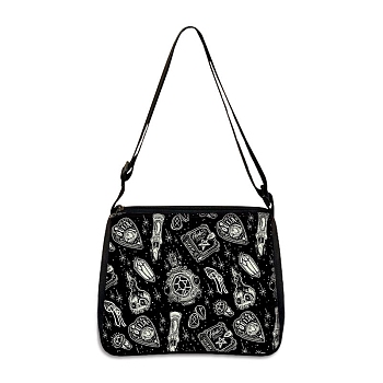 Polyester Bag, Gothic Style Adjustable Shoulder Bag for Wiccan Lovers, Heart, 30x25cm