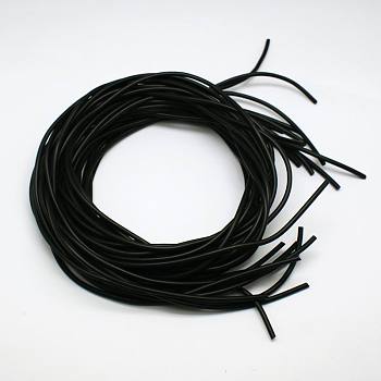 Synthetic Rubber Beading Cord, Round, Solid, No Hole, Black, 5mm, about 1.09 yards(1m)/strand