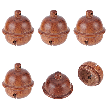 Rosewood Pendants, Undyed, Bell Charm, Camel, 23x21mm, Hole: 1.2mm