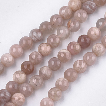 Natural Sunstone Beads Strands, Grade A, Round, 6mm, Hole: 0.8mm, about 62~65pcs/strand, 15.3 inch