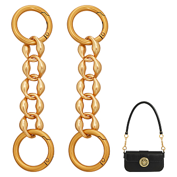 Alloy Bag Curb Chains, Bag Strap Extender, with Spring Gate Ring, Antique Golden, 14cm