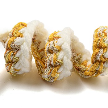 Two Tone Polyester Crochet Lace Trim, Knitted Decor Trimming for Clothes Bridal Dress, Gold, 5/8 inch(17mm)