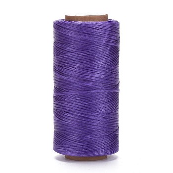 Waxed Polyester Cord, Micro Macrame Cord, Waxed Sewing Thread, Flat, Medium Purple, 0.8mm, about 284.33 yards(260m)/roll