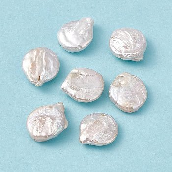 Baroque Natural Keshi Pearl Beads, Teardrop, Seashell Color, 17~22x16~18x5~6.5mm, Hole: 0.9mm