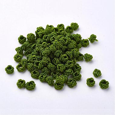 Olive Drab Round Polyester Beads