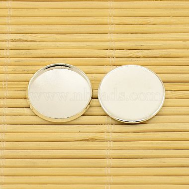 Brass Cabochons Settings and Flat Round Transparent Clear Glass Cabochons(KK-X0009-S-RS)-3