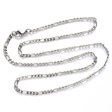 304 Stainless Steel Figaro Chain Necklaces(NJEW-S420-003C-P)-3