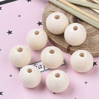 Unfinished Natural Wood Beads(X-WOOD-S651-A10mm-LF)-5