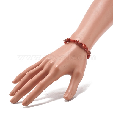 Natural Red Jasper Beads Stretch Bracelet for Kids(BJEW-JB07031-08)-3