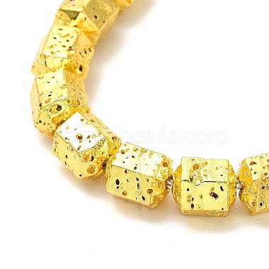 Electroplated Natural Lava Rock Beads Strands(G-G984-09G)-3