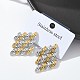 304 Stainless Steel Two Tone Stud Earrings for Women(STAS-Z117-03GP)-1