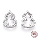 Rhodium Plated 925 Sterling Silver Micro Pave Cubic Zirconia Charms(STER-T004-14P)-1