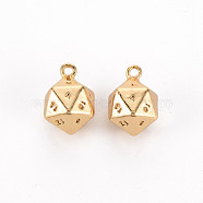 Brass Charms, Nickel Free, Polygon, Real 18K Gold Plated, 12.5x9x9mm, Hole: 1.2mm(KK-S356-451-NF)