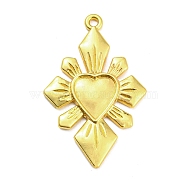 Alloy Rhinestone Settings Pendant, Heart, Golden, 40x25.5x2.5mm, Hole: 1.8mm(PALLOY-H132-02G-11)
