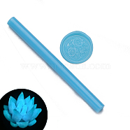 Luminous Wax Seal Sticks, for Retro Seal Stamp, Deep Sky Blue, 133x11mm(PW-WG26201-01)