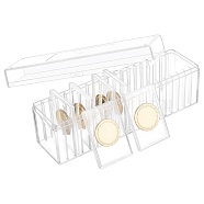 Transparent Plastic Commemorative Coin Display Box, Coin Protective Case, Rectangular, Clear, 26x7.1x9.85cm(ODIS-WH0061-22)