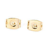 Rack Plating Brass Friction Ear Nuts, Long-Lasting Plated, Real 18K Gold Plated, 6x4x3.5mm, Hole: 1mm(KK-F829-07GA)
