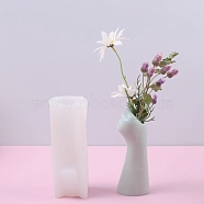 DIY Silicone Fist Vase Molds, Resin Casting Molds, for UV Resin, Epoxy Resin Craft Making, White, 150x65x50mm(PW-WG99791-02)