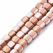 Handmade Polymer Clay Beads Strands, Cube, Dark Salmon, 5x5x4.5mm, Hole: 2mm, about 85~86pcs/strand, 15.83 inch~16.06 inch(40.2~40.8cm)(CLAY-N010-074-09)
