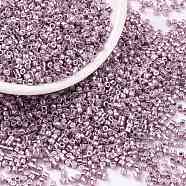 Cylinder Seed Beads, Metallic Colours, Uniform Size, Lilac, 2x1.5mm, Hole: 0.8mm, about 888pcs/10g(X-SEED-H001-D05)