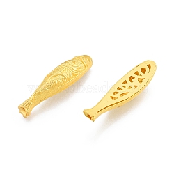 Alloy Beads, Fish, Matte Gold Color, 41x10.5x7.5mm, Hole: 1.8mm(FIND-A017-03MG)