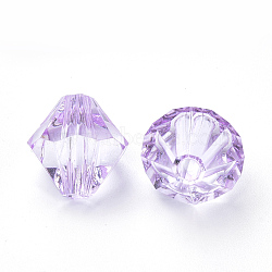 Transparent Acrylic Beads, Bicone, Lilac, 6x5.5mm, Hole: 1.5mm, about 6120pcs/500g(TACR-S146-6mm-18)