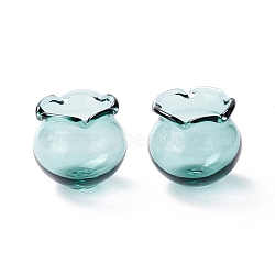 Glass Bead Cone for Wind Chimes Making, Campanula Medium L, Aqua, 15x16mm, Hole: 2.7mm(GLAA-Z003-01M)