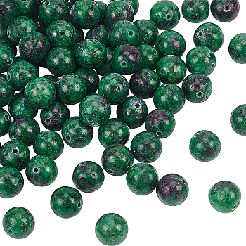 Olycraft Natural Ruby in Zoisite Beads Strands, Dyed, Round, 10mm, Hole: 1mm, about 40pcs/Strand, 15.7''(39.88cm), 2strands/box