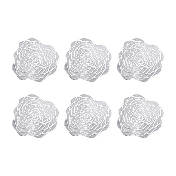 Hollow Rose PVC Hot Pads Holders, for Cooking and Baking Mat, White, 370x370x1mm