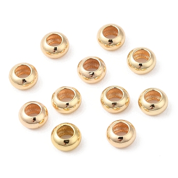 Brass Beads, Cadmium Free & Lead Free, Rondelle, Long-Lasting Plated, Light Gold, 6x3.5mm, Hole: 2.5mm