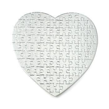 Paper Heat Press Thermal Transfer Crafts Puzzle, Heart, Silver, 19x19cm, 75pcs