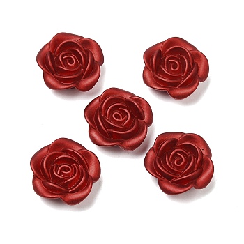 Opaque Acrylic Beads, Flower, Dark Red, 24x24x9mm, Hole: 1.5mm