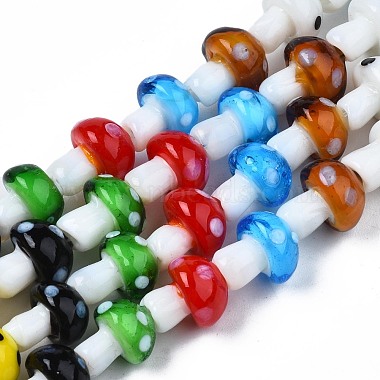 Colorful Mushroom Lampwork Beads