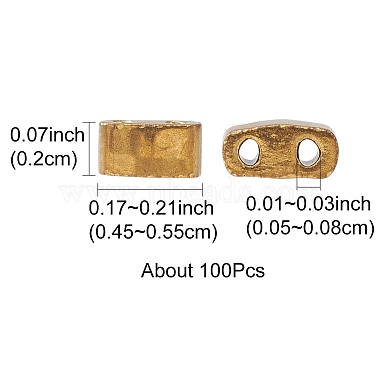 Metallfarbene Glas-Rocailles(SEED-YW0002-36C)-3