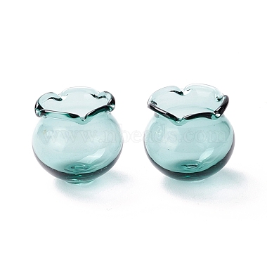 Aqua Flower Glass Beads