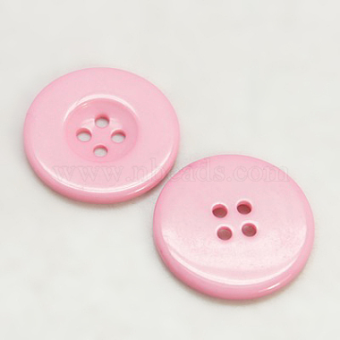 13mm Pink Flat Round Resin 4-Hole Button