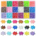 5400Pcs 18 Colors Transparent Acrylic Beads, AB Color Plated, Faceted, Bicone, Mixed Color, 4x4mm, Hole: 1mm, 300pcs/color(TACR-CJ0001-30)