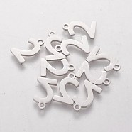 201 Stainless Steel Charms, Num.2, 13x8x1.1mm(STAS-Q201-T408-2)