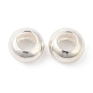 Brass Beads, Cadmium Free & Lead Free, Rondelle, Long-Lasting Plated, Silver, 6x3.5mm, Hole: 2.5mm(KK-B073-03S)