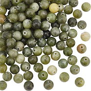Olycraft 2 Strands Natural Chinese Green Jade Beads Strands, TaiWan Jade, Round, 6mm, Hole: 1mm, about 58~60pcs/strand, 15 inch(38.1cm)(G-OC0004-62B)